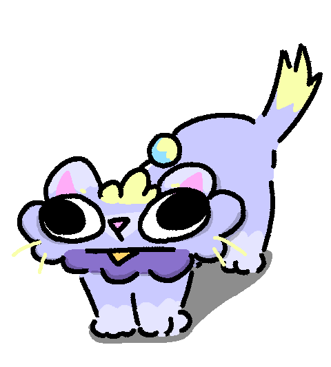 a tweened animation of cake floating with a pink planet suspended in between its hands